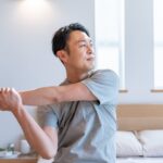 良質な睡眠がとれた男性
